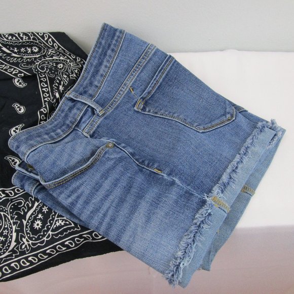 Mossimo Frayed Hem Super Stretch Denim Shorts - Picture 4 of 11